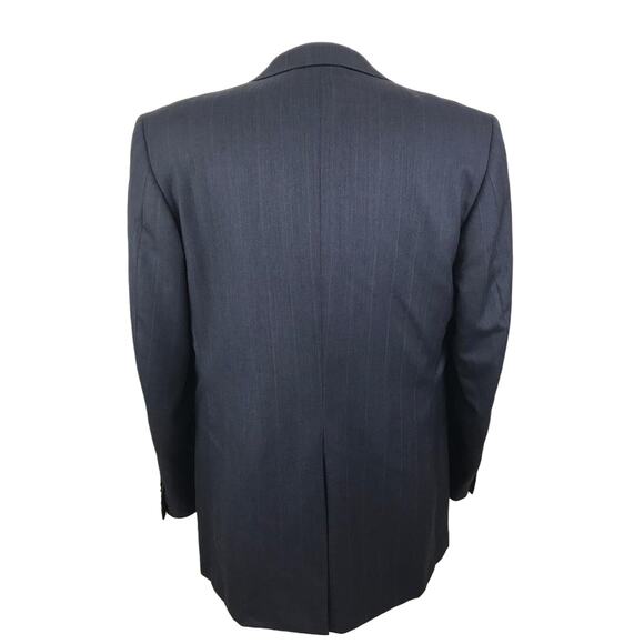 Hickey-Freeman Men's Suit Jacket Wool Size 44 Long Blue 2 Button Vented - Picture 2 of 11